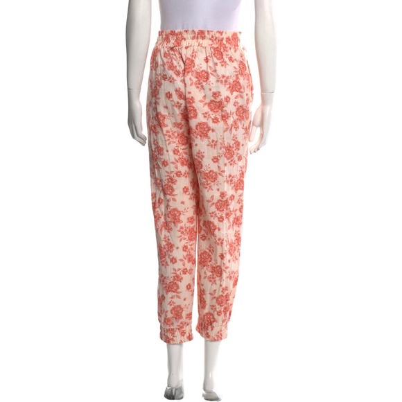 MISA Los Angeles Toile Floral Linen Cotton Blend Cropped Resort Pants XS Garden - Picture 2 of 6